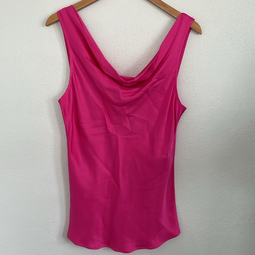 Chloe Kristyn Chloe Satin Cowl Tank Camisole‎ in Hot Pink Small - $169 NEW